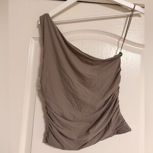 Abercrombie One Shoulder Cinched Sides Top